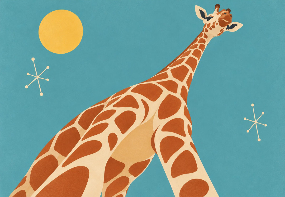 Giraffe onder de zon (Liggend)