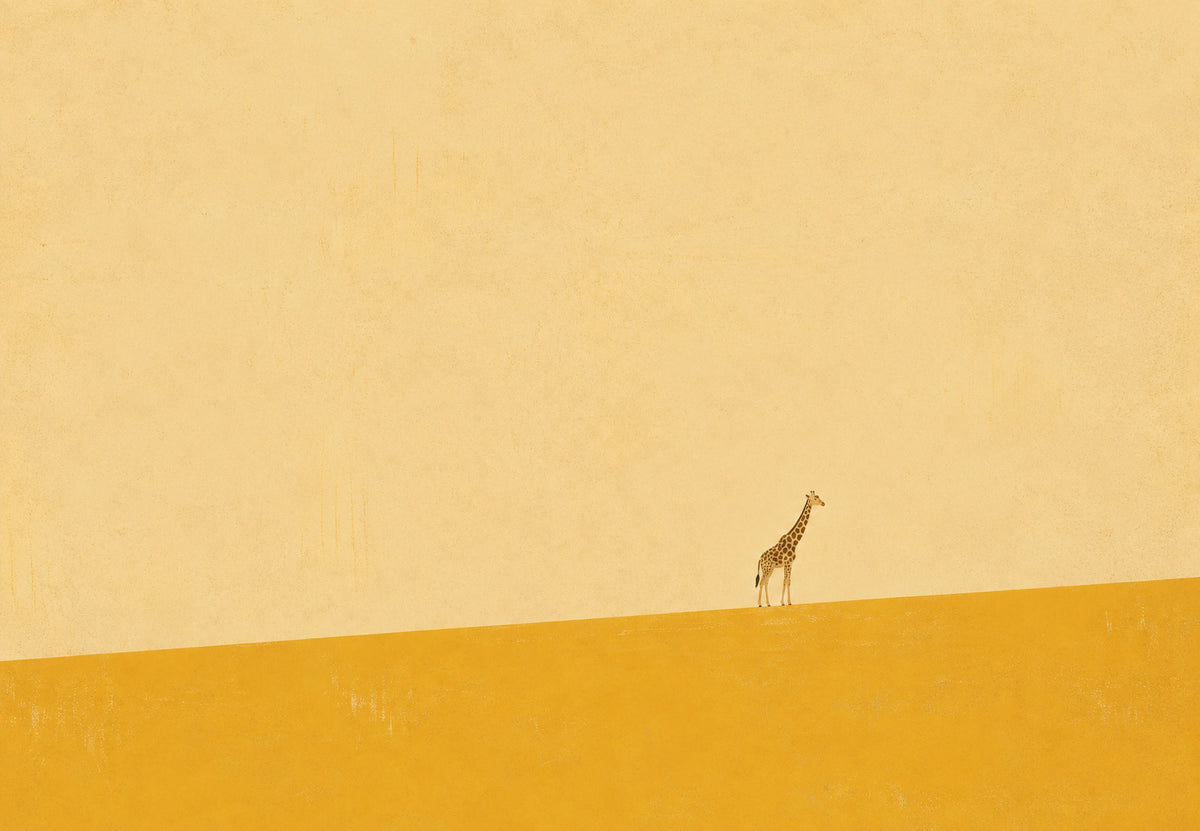 Giraffe on the Golden Horizon (Landscape)