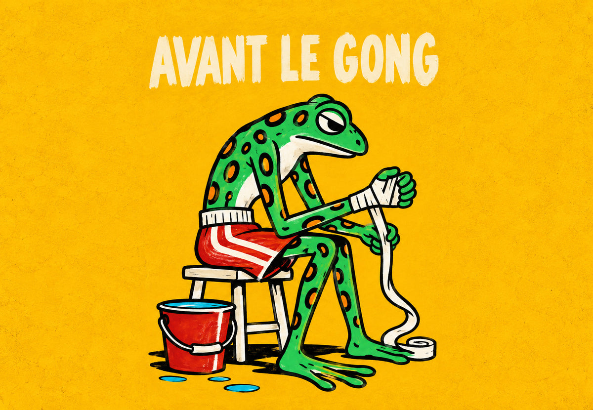 Boxerfrosch vor dem Kampf (Querformat)