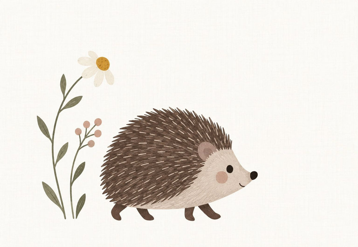 Igel und Gänseblümchen (Querformat)