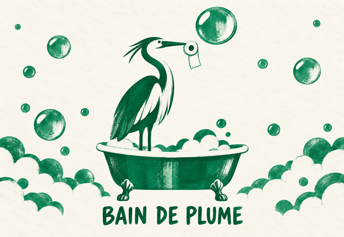 Héron dans son bain moussant (Paysage)