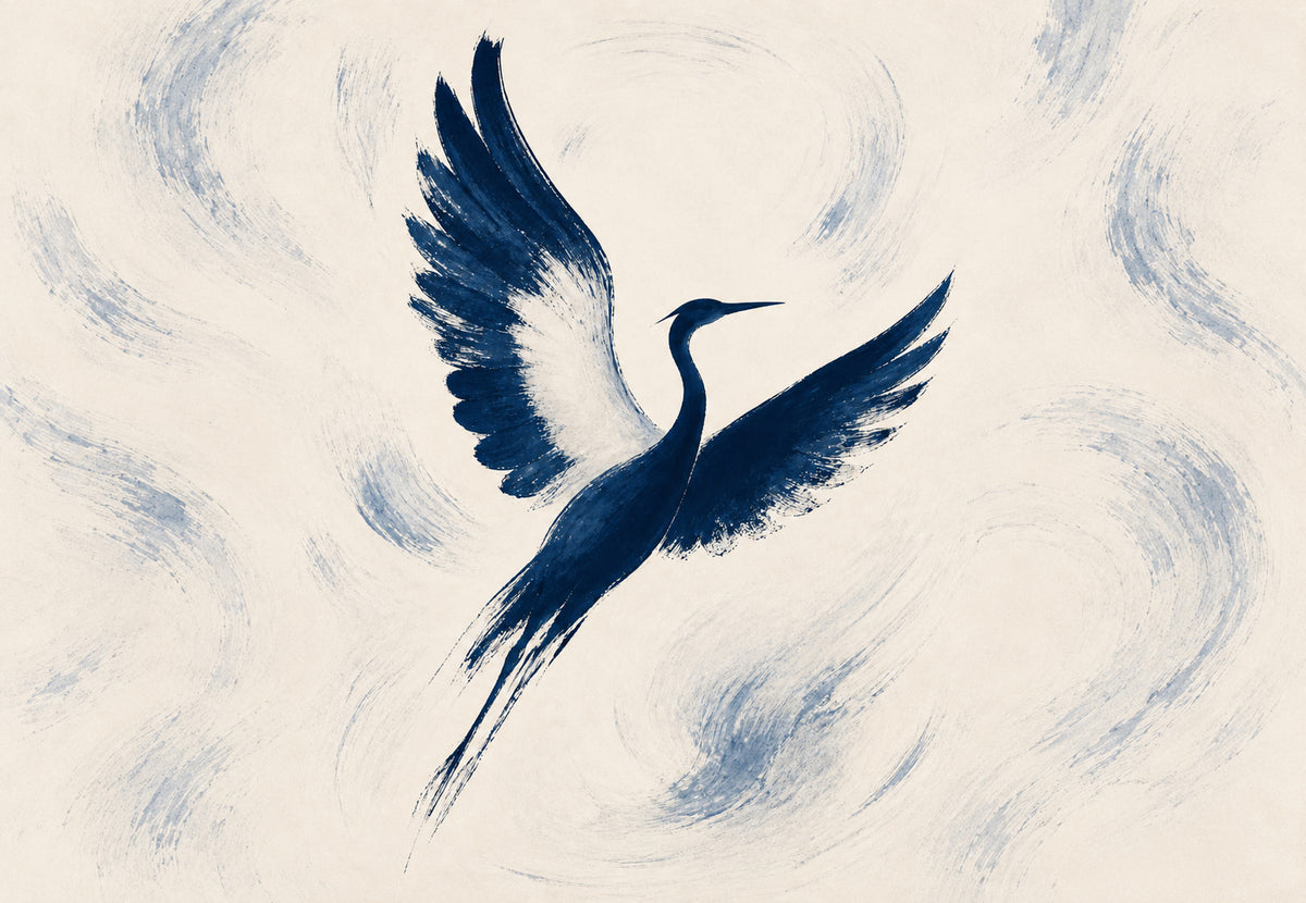 Reiher im vollen Flug (Querformat)