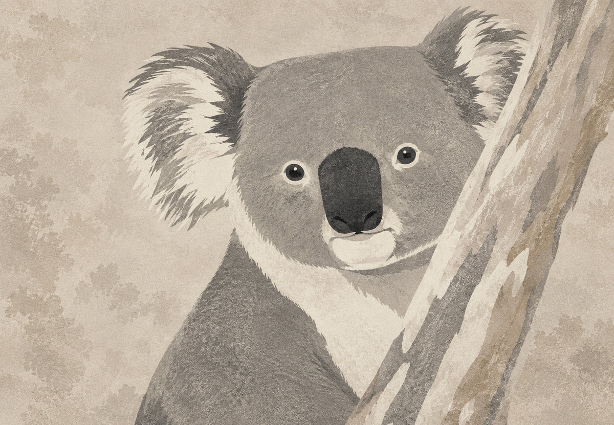 Koala im Eukalyptus (Querformat)