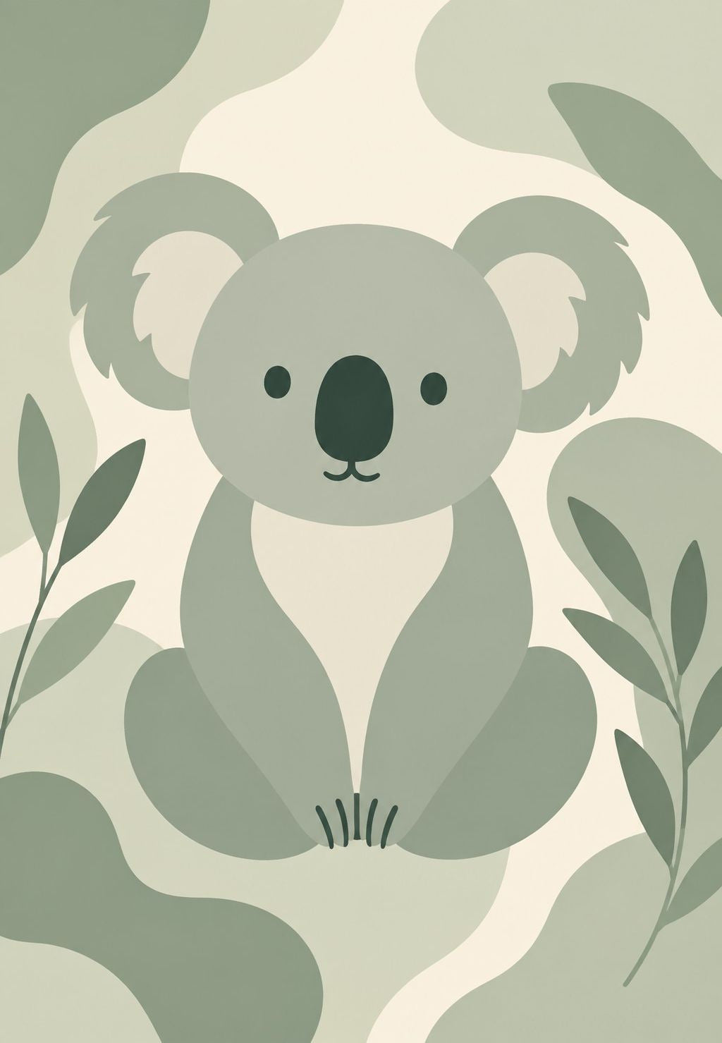 Kuscheliger Koala unter Eukalyptus