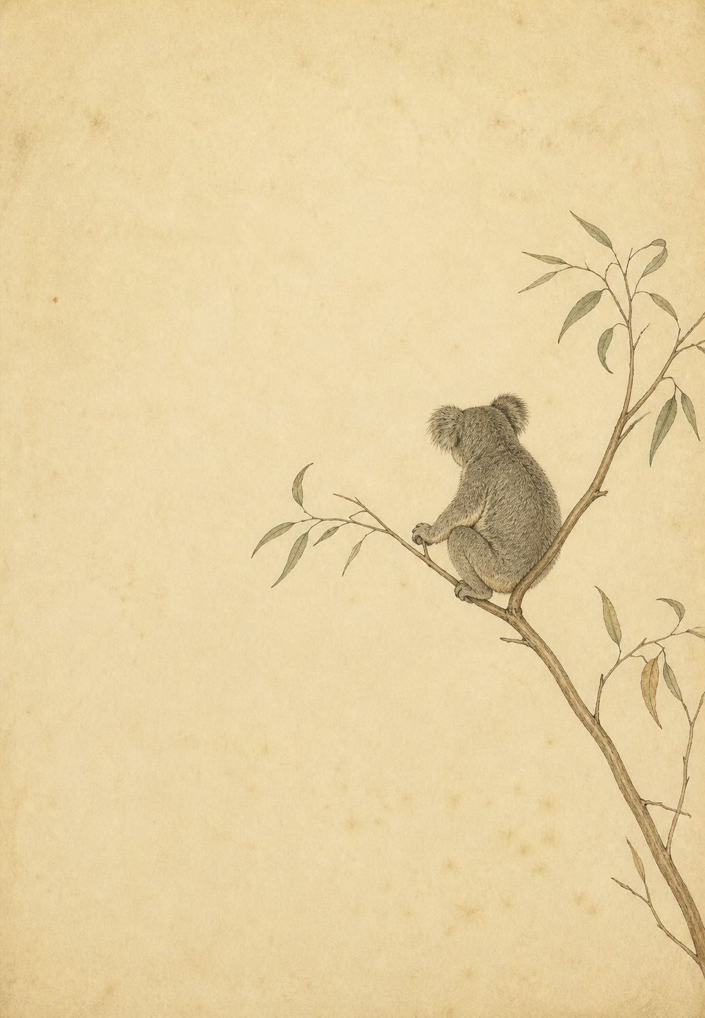 Koala on a Eucalyptus Branch