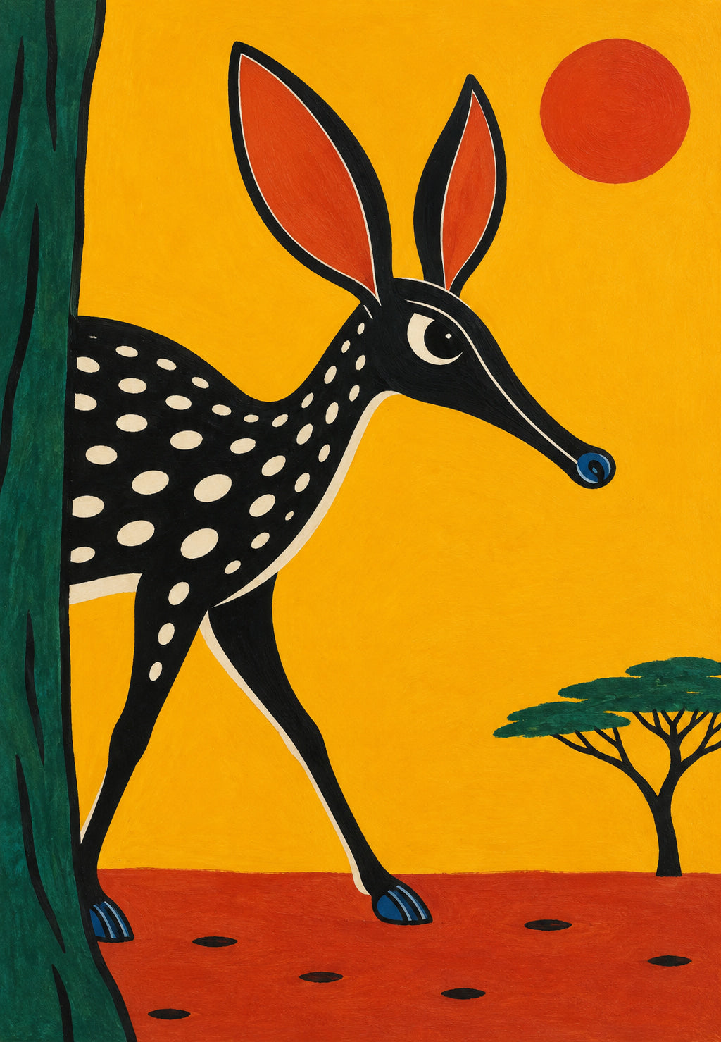 O animal malhado sob o sol