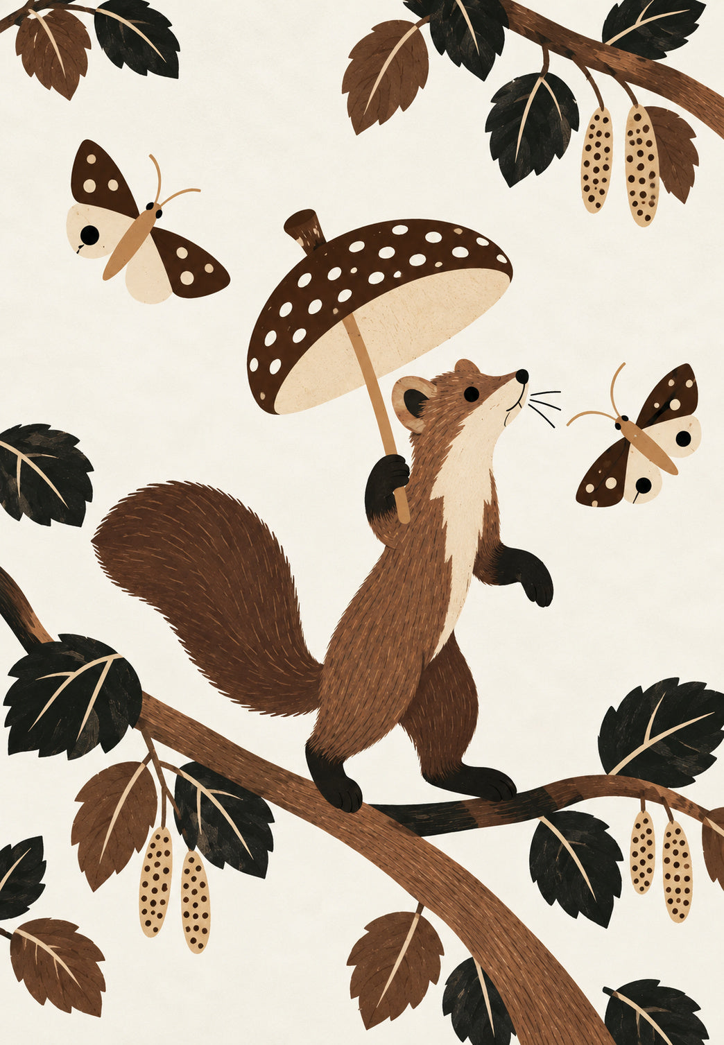 The Squirrel with the Mushroom Umbrella