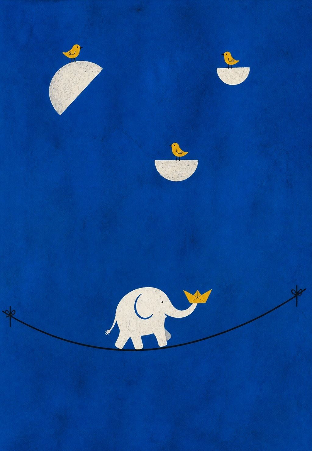 L'elefante funambolo con la barca di carta