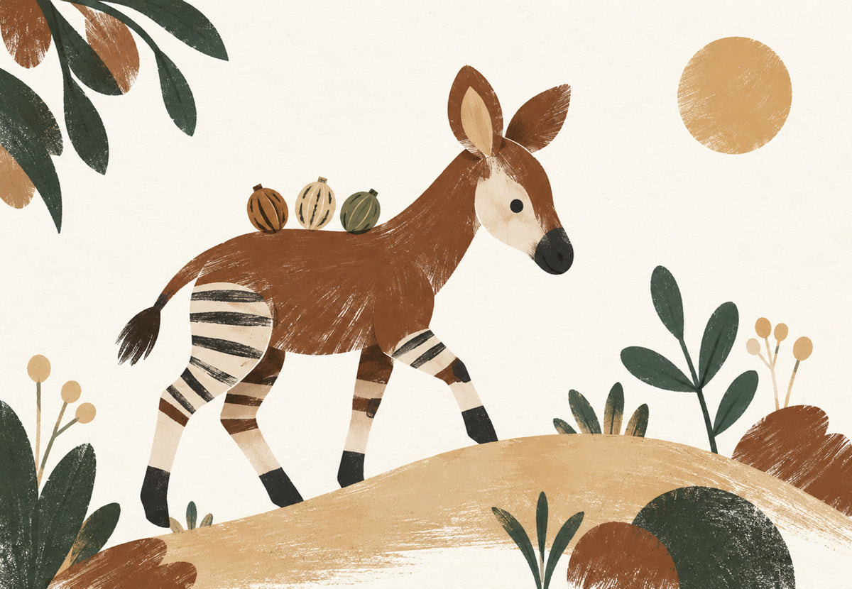 L'okapi con tre frutti
