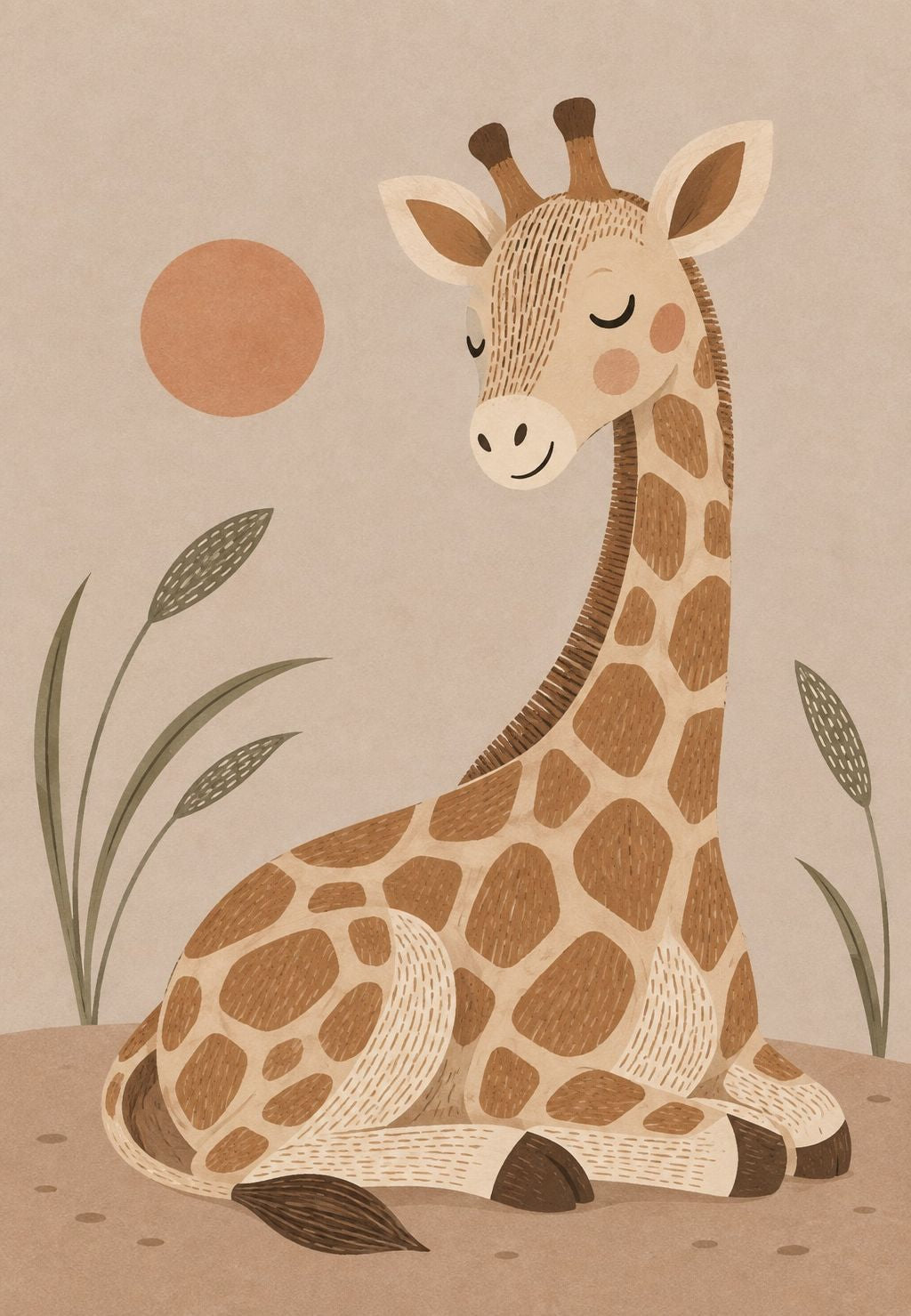 Das Nickerchen des Giraffenjungen