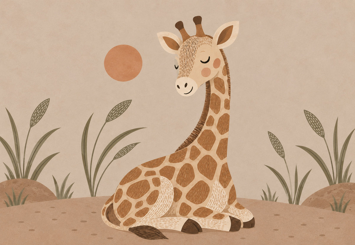 The Giraffe Calf's Nap (Landscape)