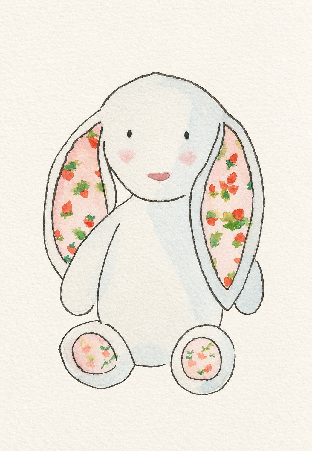 Stoffhase mit Erdbeer-Ohren