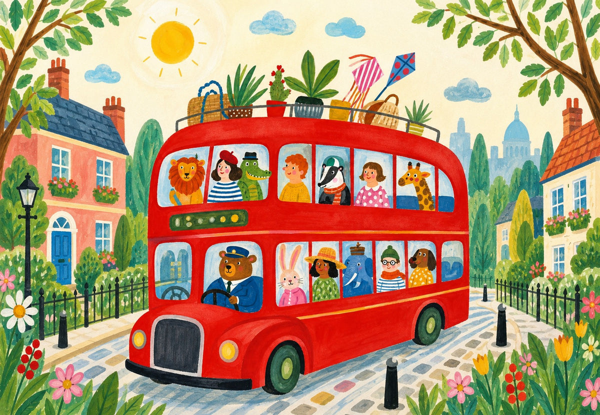 Der rote Bus der Freunde (Querformat)