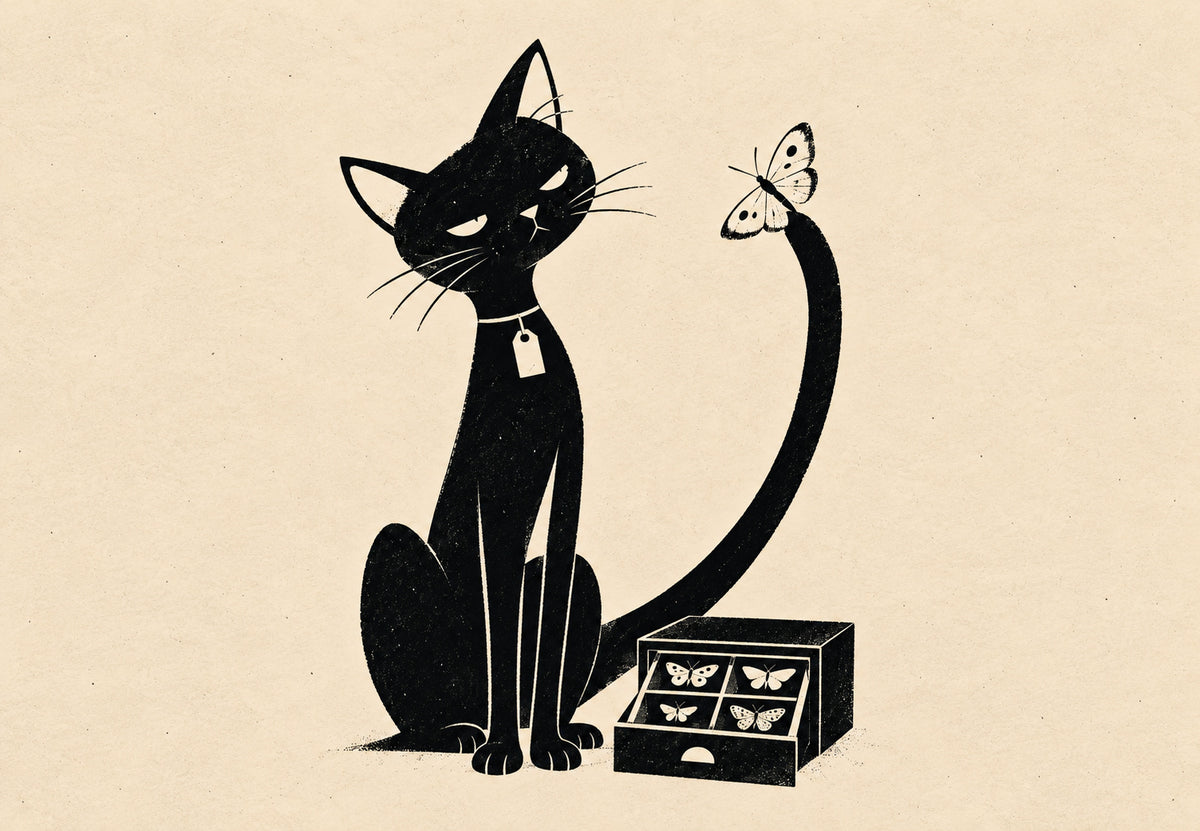 O gato e a borboleta (Horizontal)