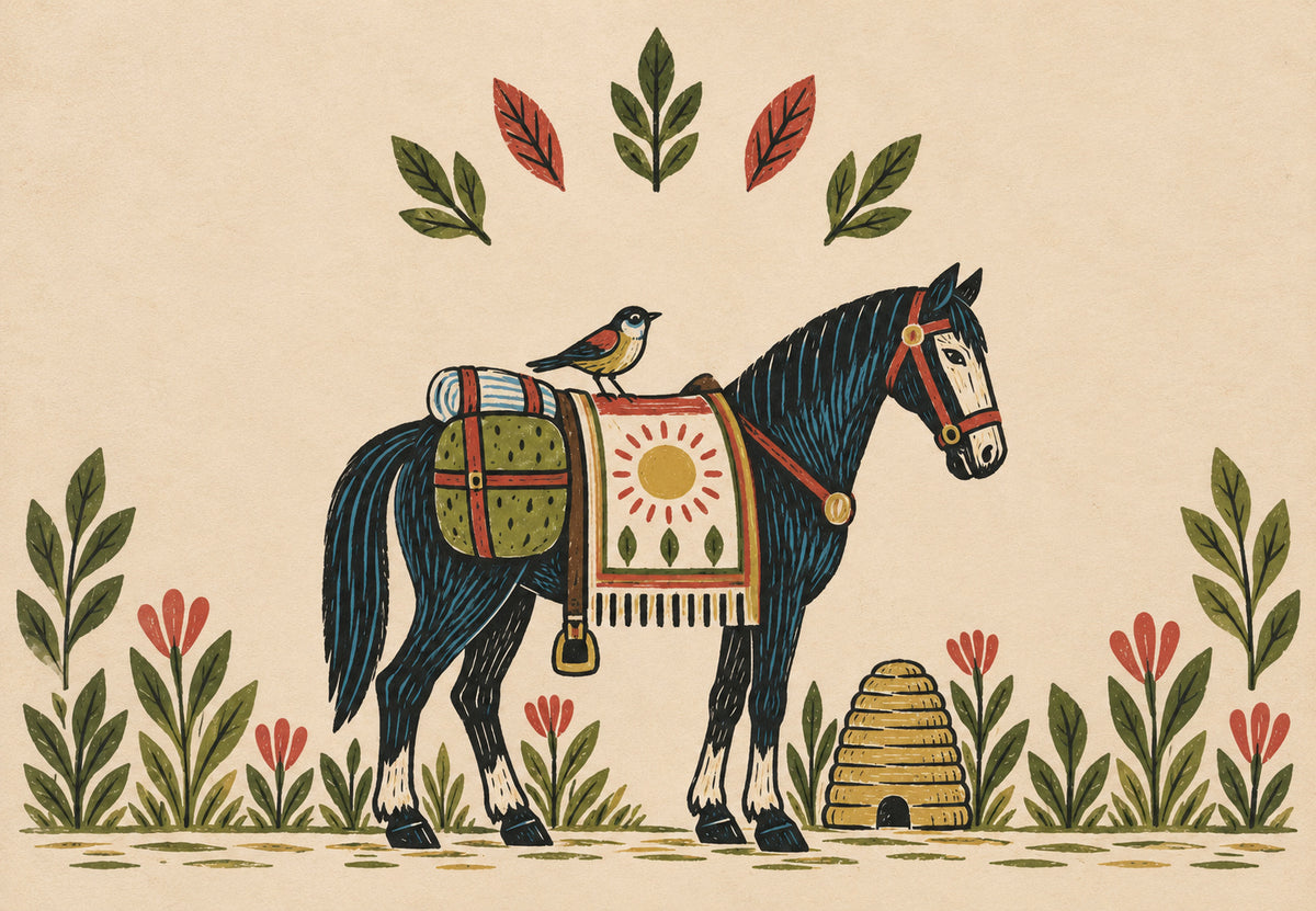 Het reizende paard en de vogel (Liggend)