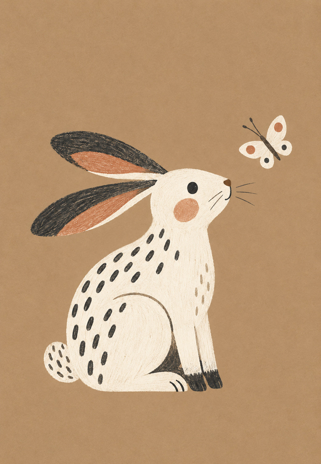 Der neugierige Hase und der Schmetterling