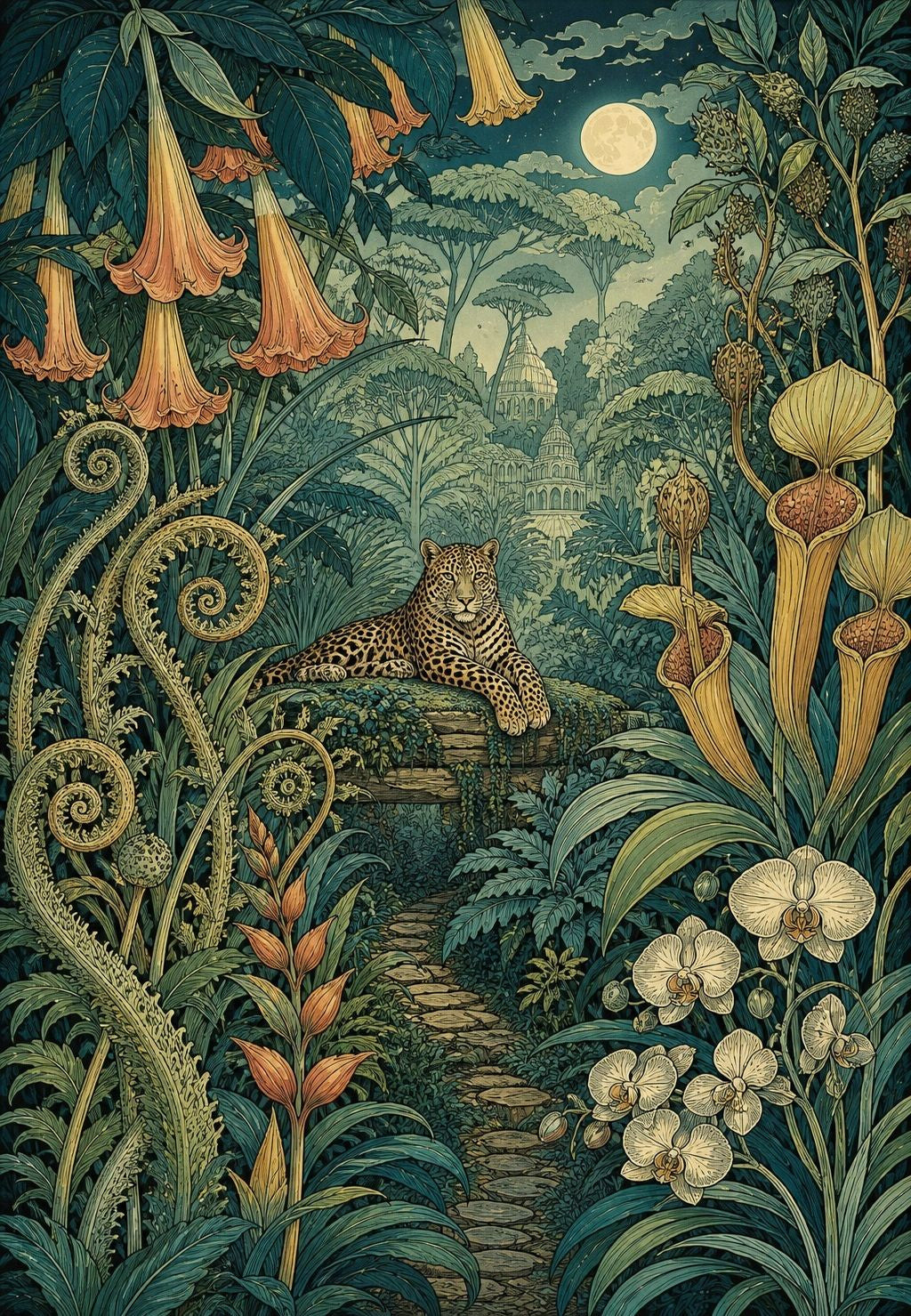 The leopard under the full moon