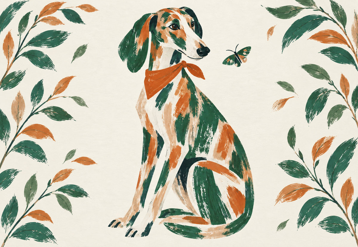 Der Windhund und der Schmetterling (Querformat)