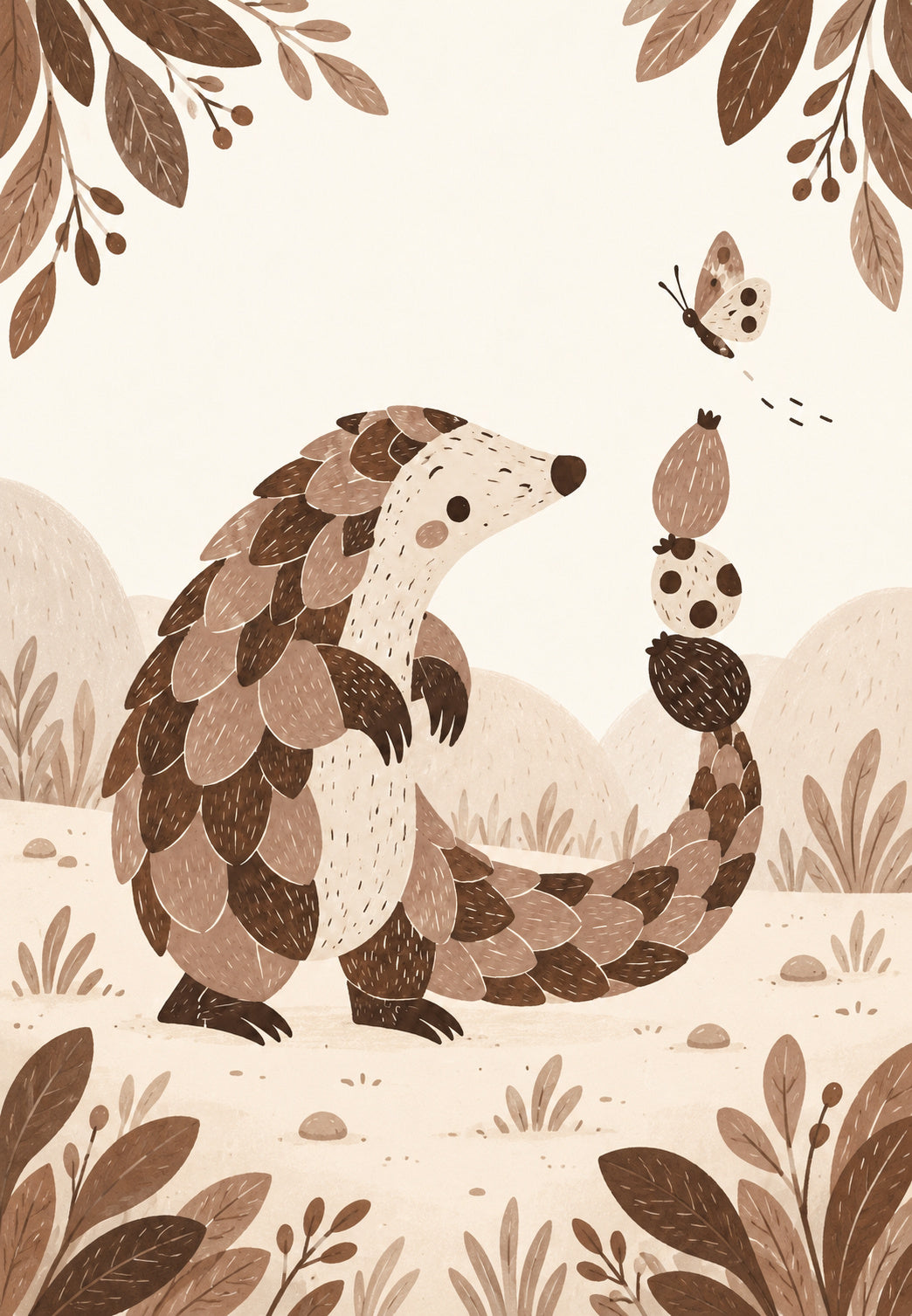 Le pangolin et le papillon