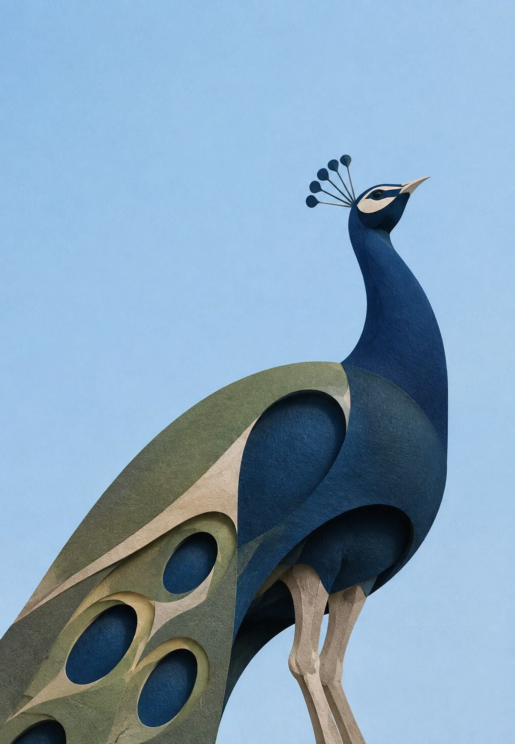 Der Pfau mit den Flügeln aus Stein