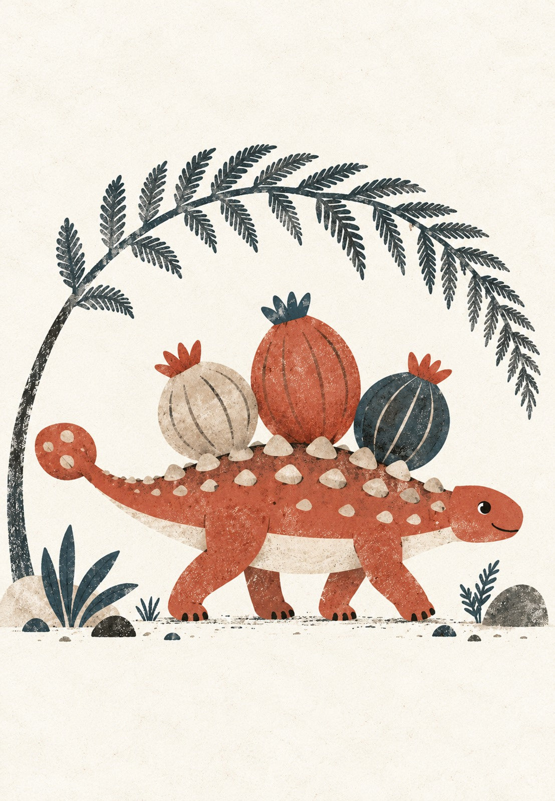 O pequeno dinossauro com cactos