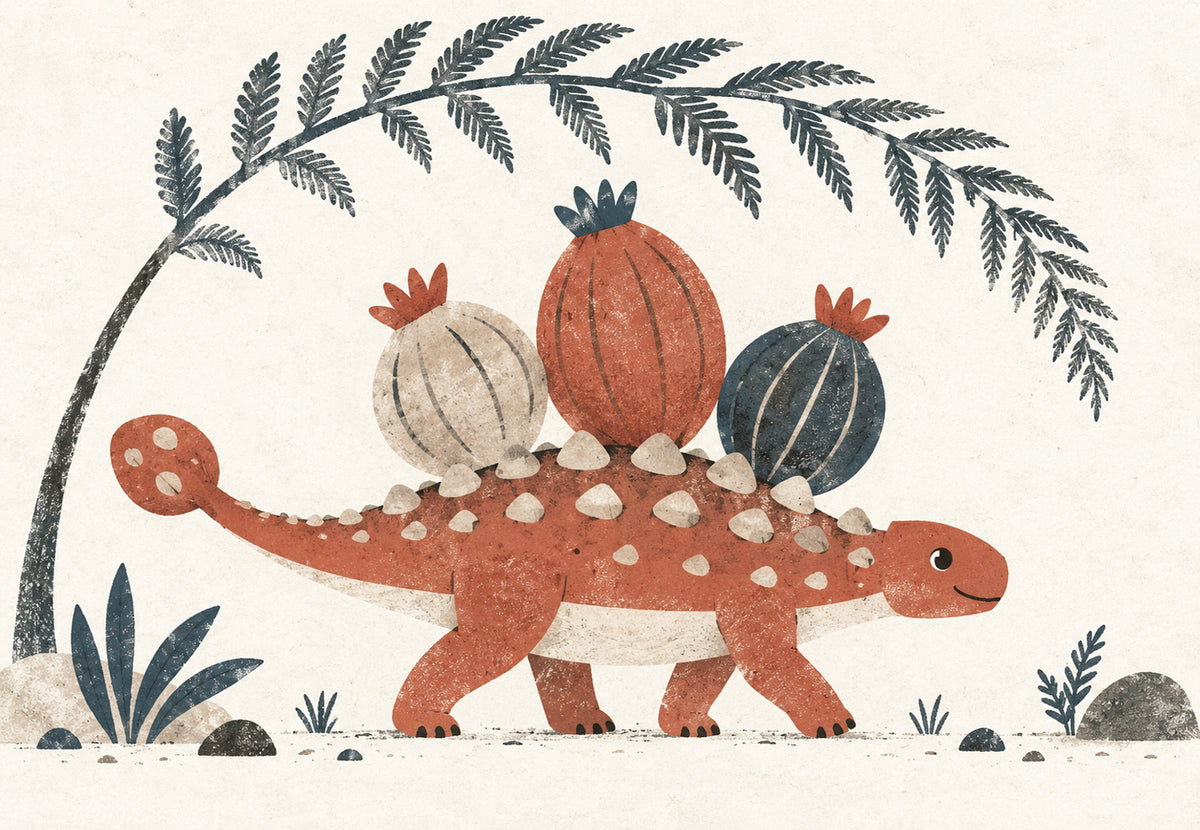 Il piccolo dinosauro con i cactus (Orizzontale)