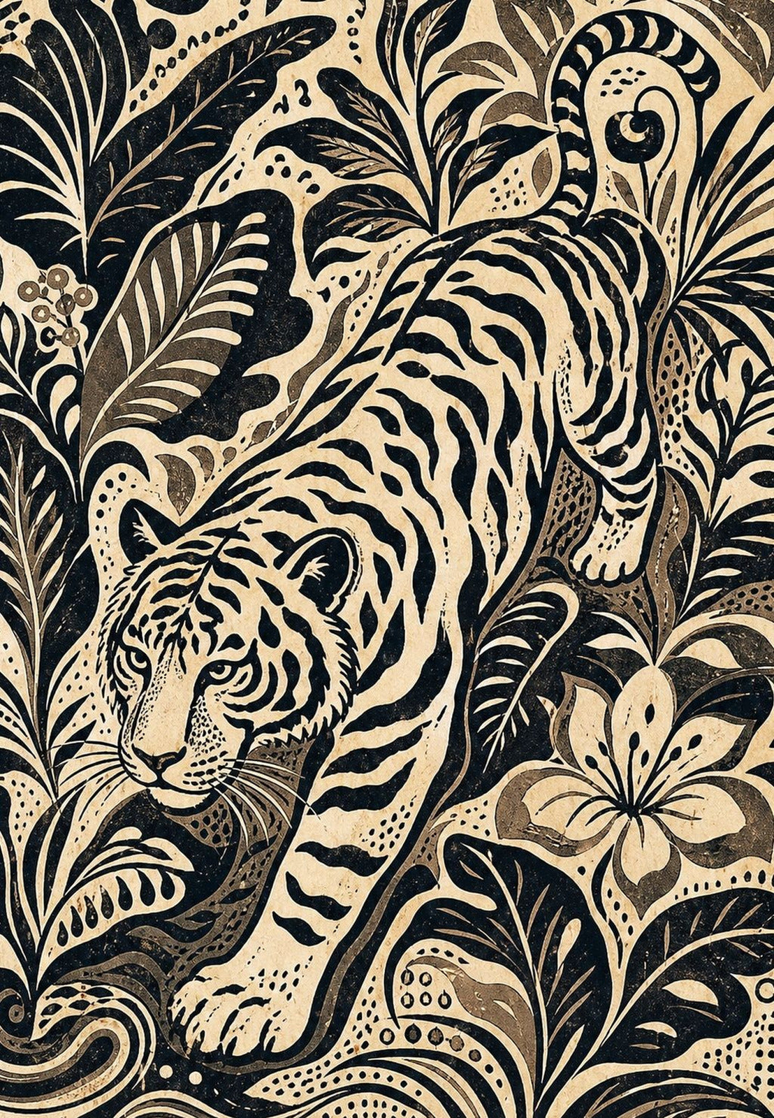 Der Tiger im Laub