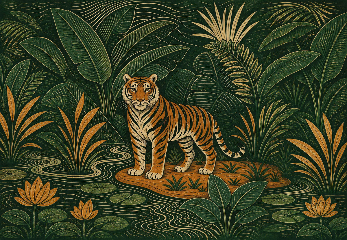 The Tiger of the Water Lilies (Landscape)