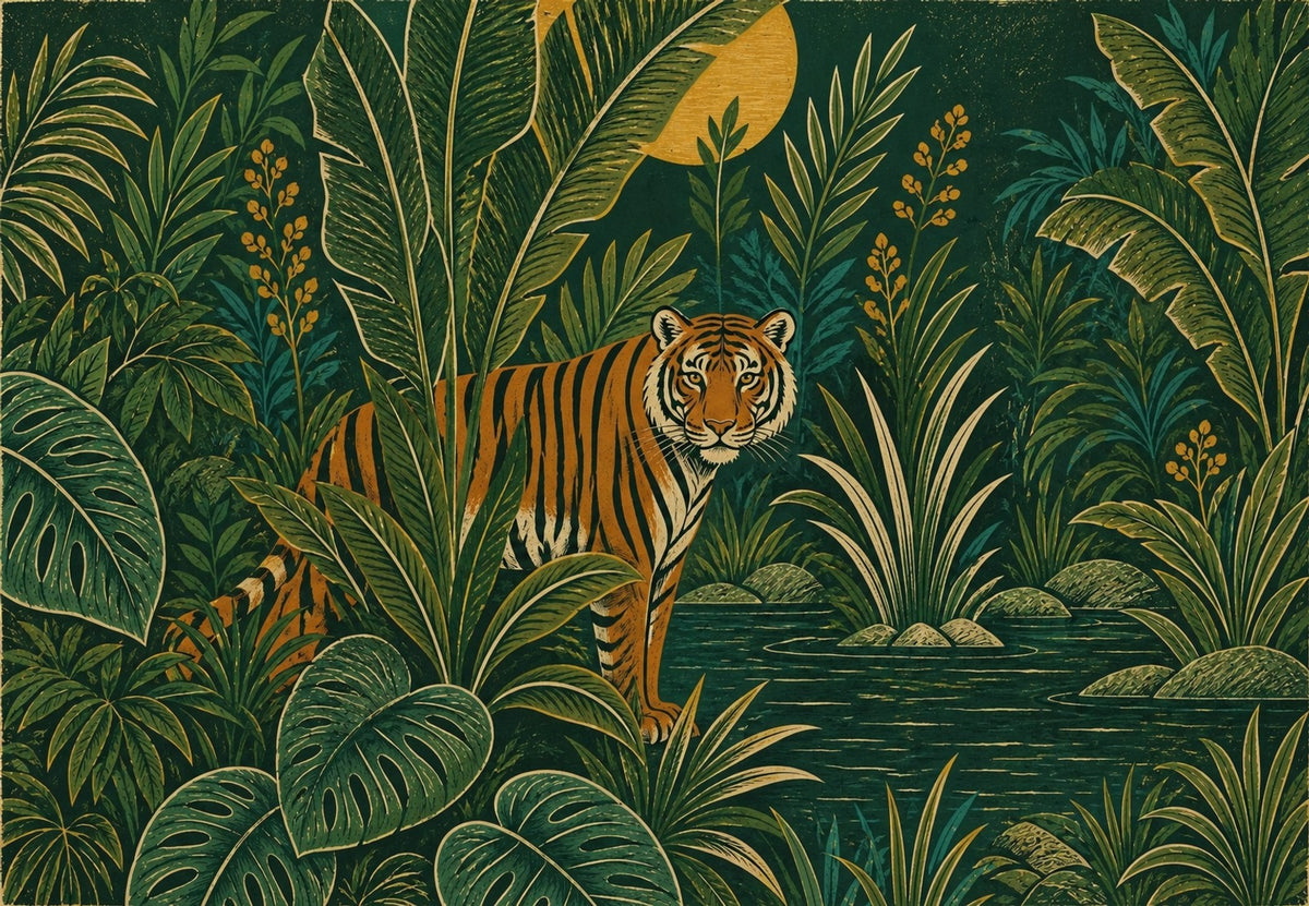 The Tiger and the Golden Sun (Landscape)