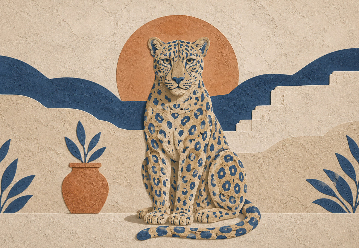 Leopard im Sonnenuntergang (Querformat)