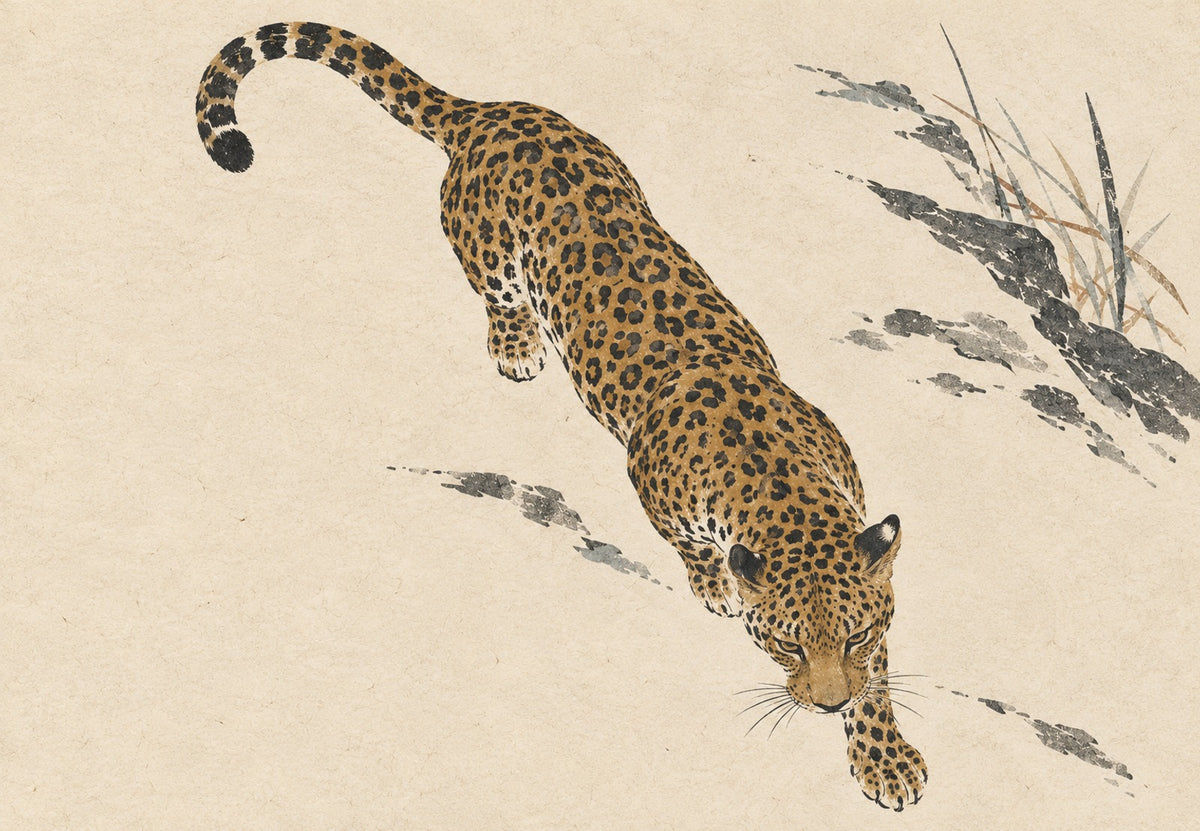 Leopard na lovu (Na šířku)