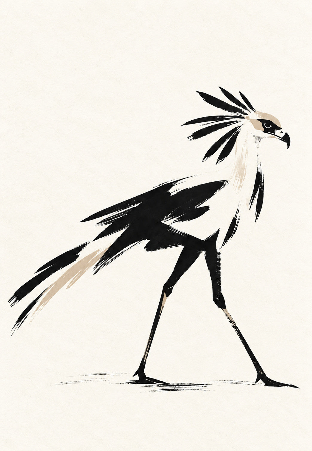 Sekretärvogel in Bewegung