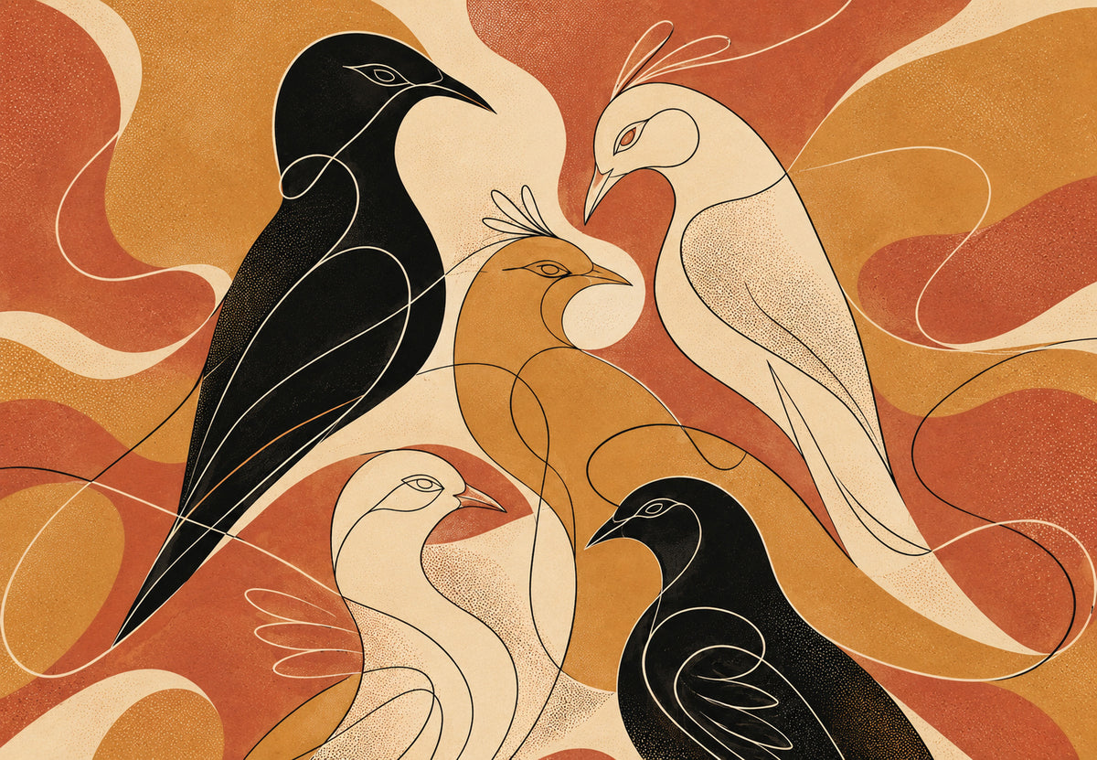 Birds Entwined (Landscape)