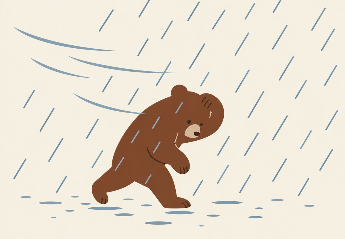 Bear Braving the Rain (Landscape)