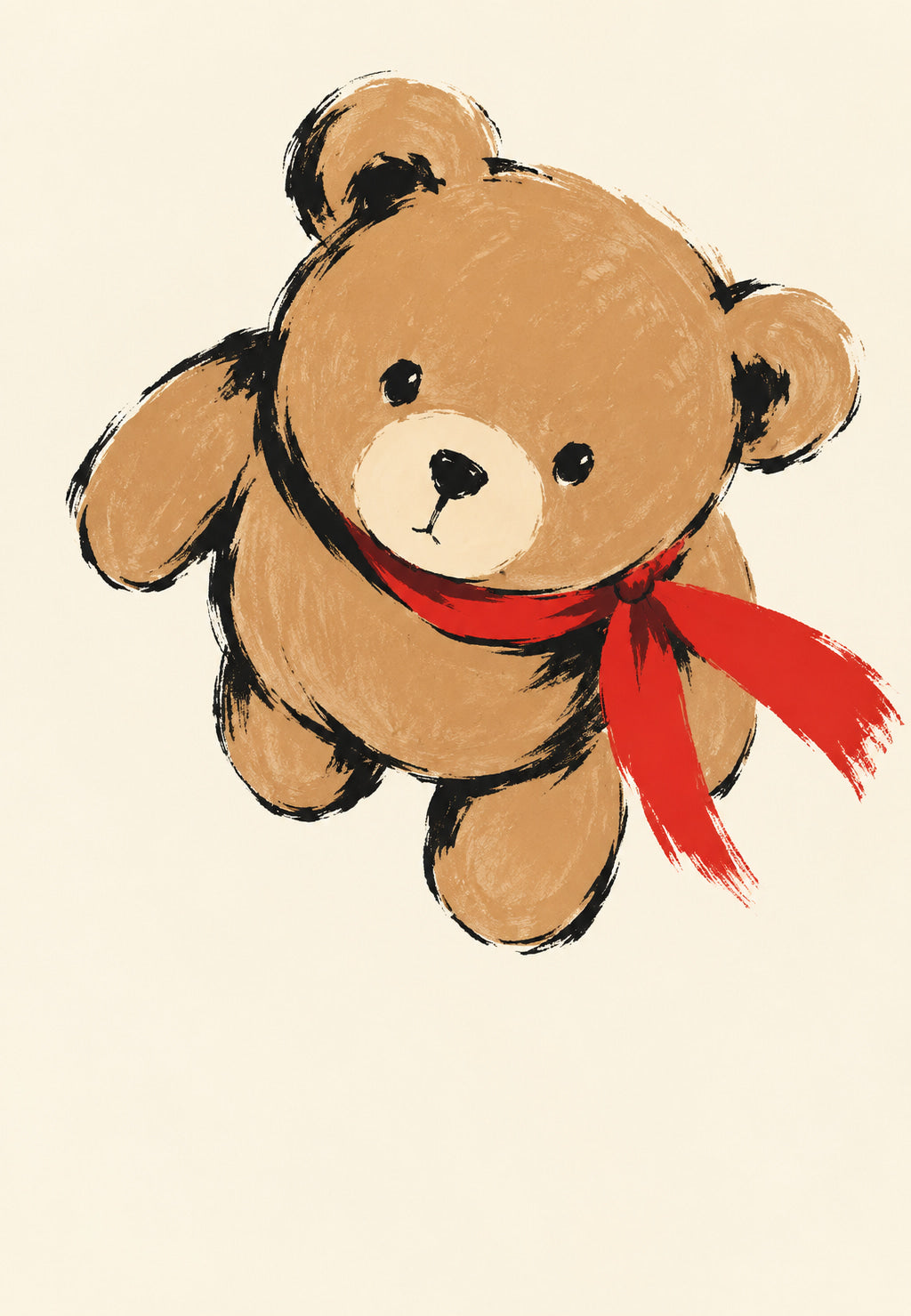 Teddy Bear with a Red Scarf