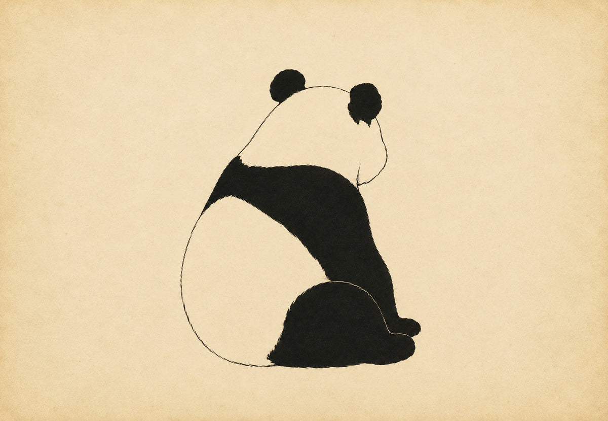 Panda zezadu (Na šířku)