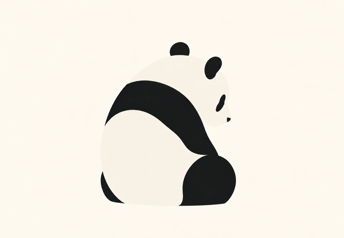 Panda zezadu (Na šířku)