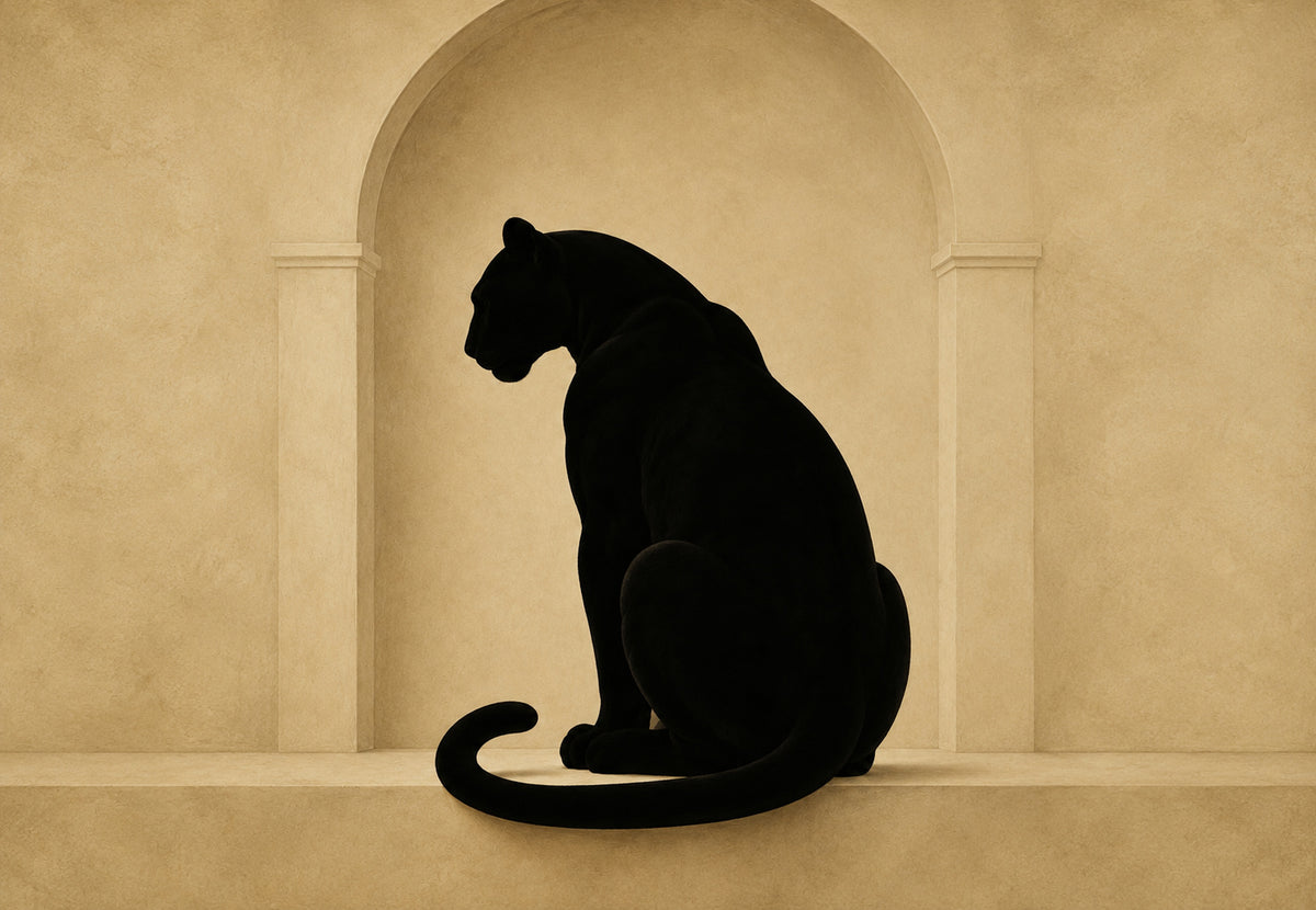 Panthère noire sous l'arche (Paysage)