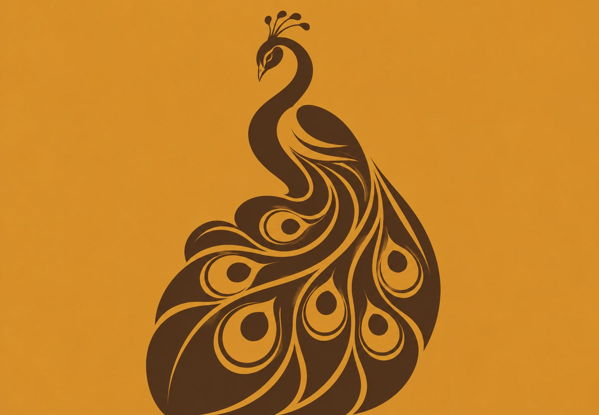Peacock with Spread Feathers (Landscape)