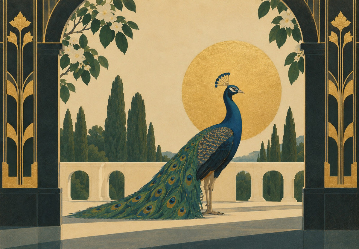 Paun ispod cvjetnog luka (Vodoravno)