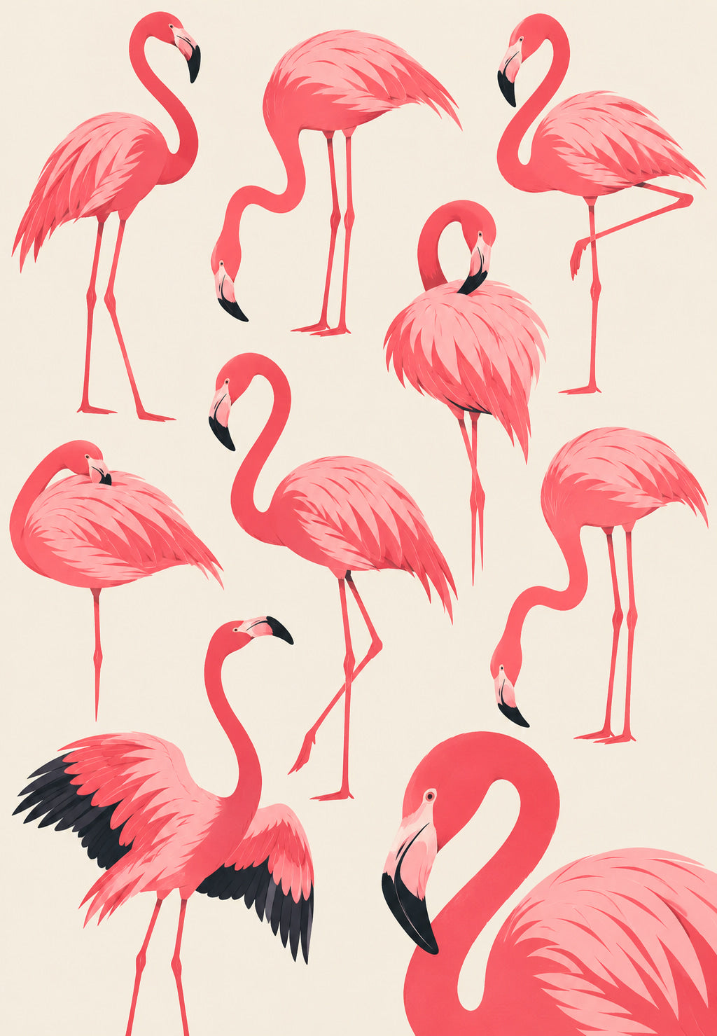 Desfile de flamingos