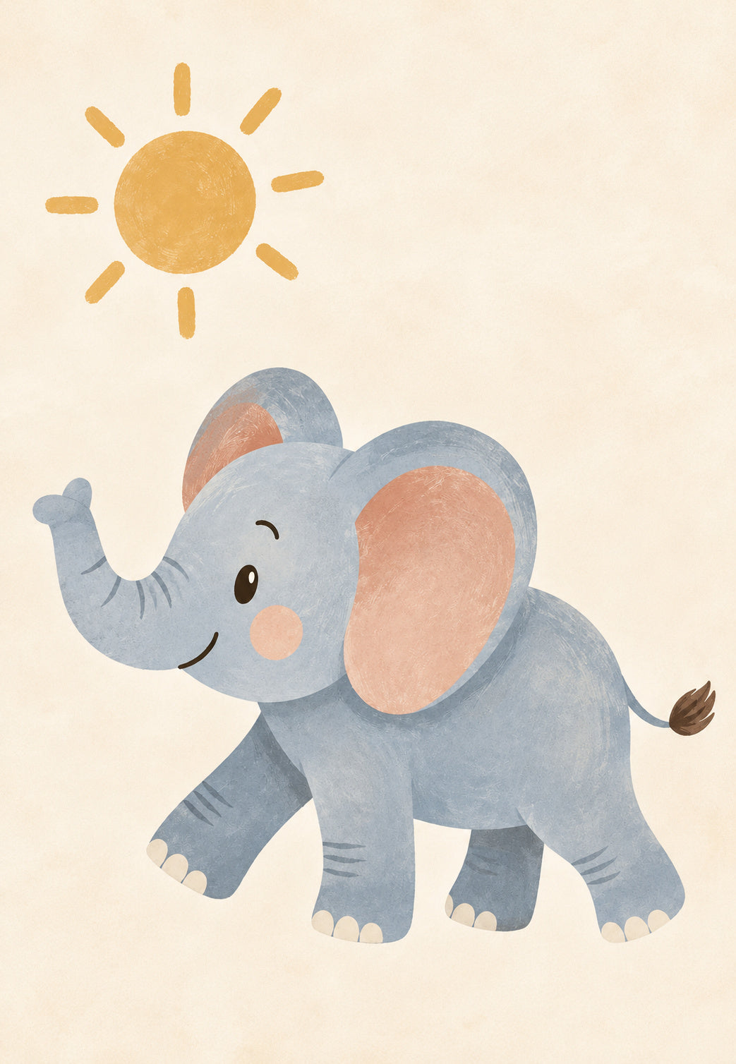 Kleiner Elefant unter der Sonne