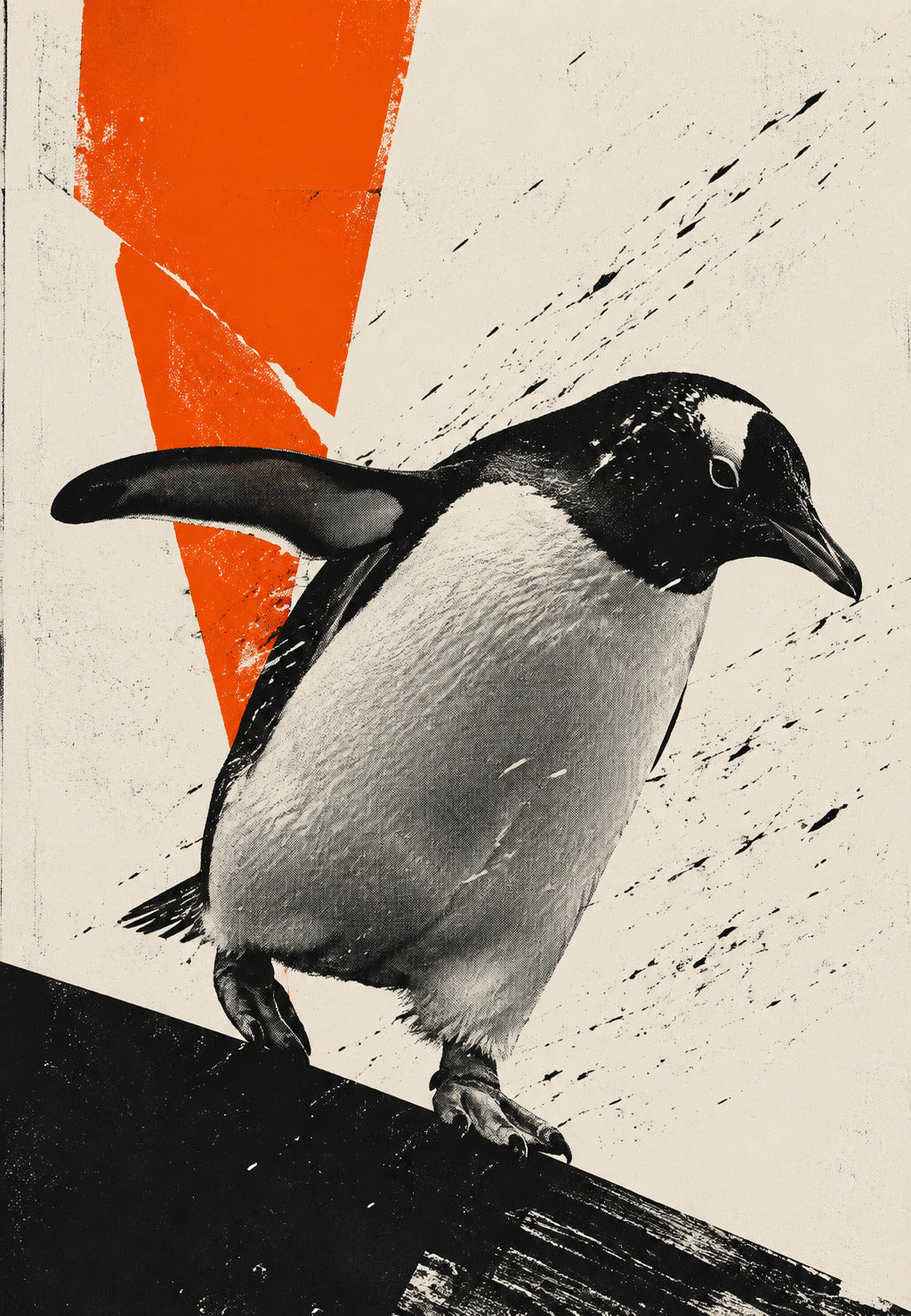 Pinguin mit dem orangen Band