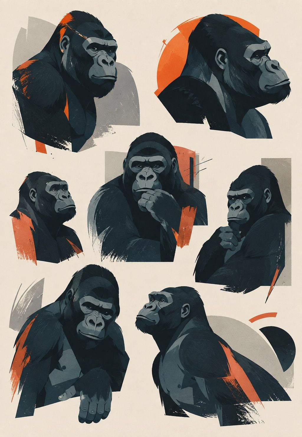 Gorilla-Porträts
