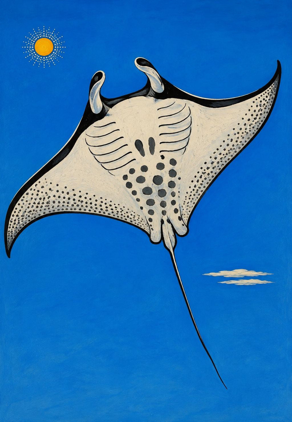Mantarochen in der Sonne