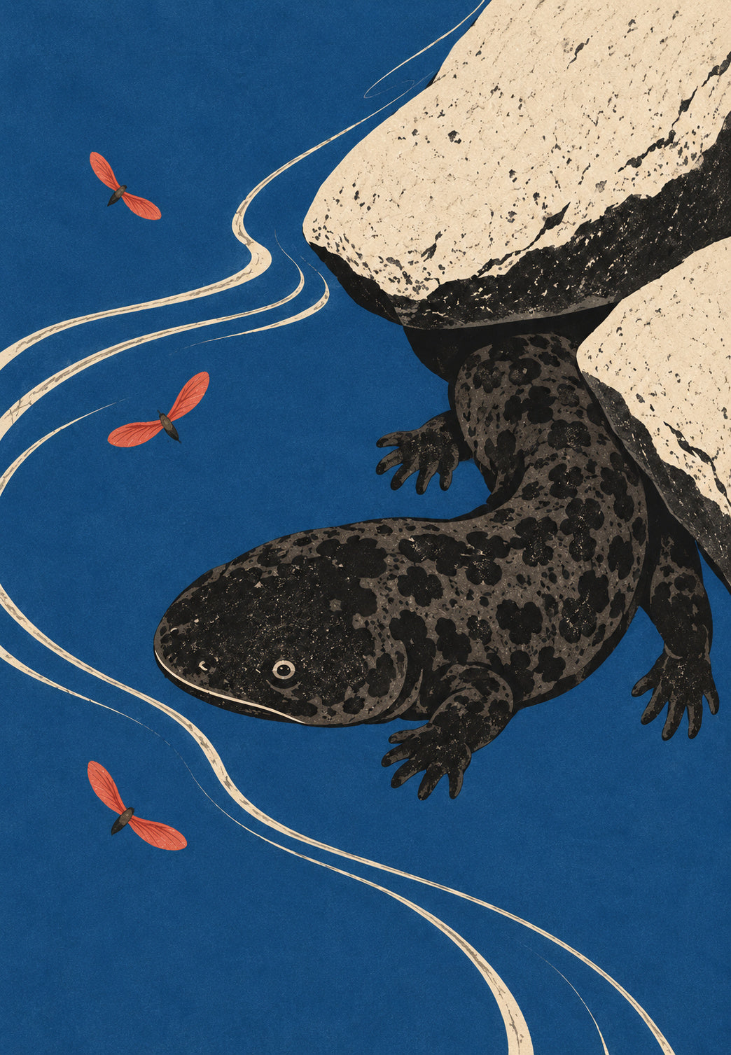 Salamandra sotto la roccia
