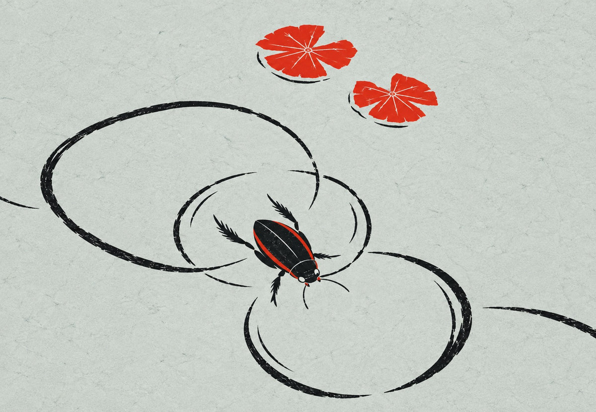 Beetle and Water Lilies on the Water (Landscape)