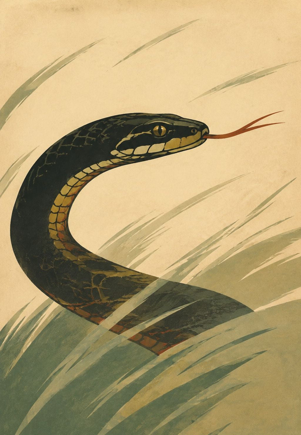 Serpente tra l'erba alta