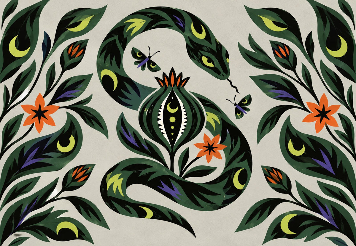 Snake and Night Flower (Landscape)