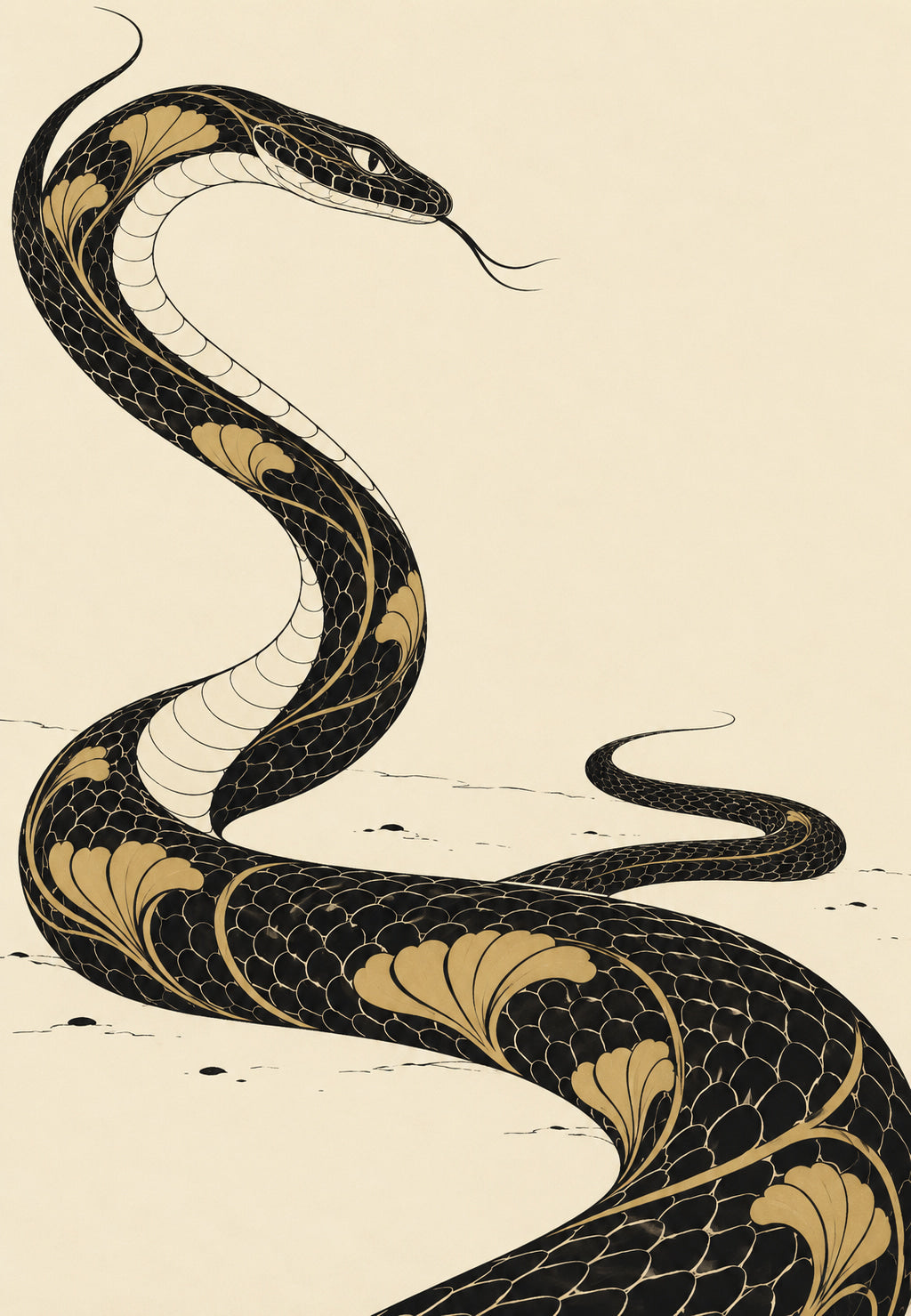 Black and Gold Snake
